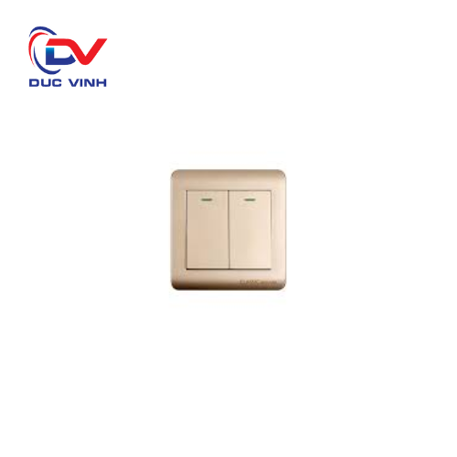 737453 - Bộ công tắc đôi 1 chiều 10AX 250V màu vàng