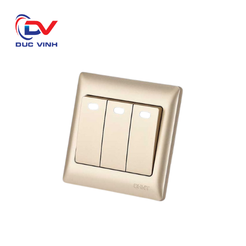 737455 - Bộ công tắc ba 1 chiều 10AX 250V màu vàng