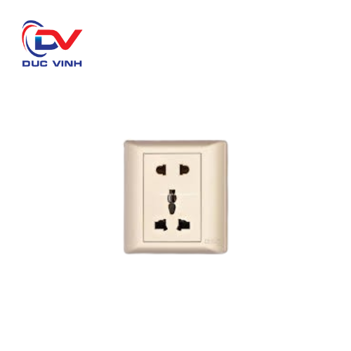 737404 - Bộ ổ cắm đa năng 3 chấu, ổ cắm đơn 2 chấu 10A 250V màu vàng