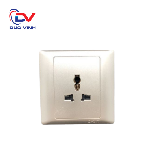 737308 - Bộ ổ cắm đơn đa năng 3 chấu 10A 250V màu vàng