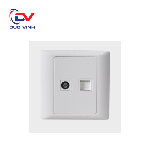 737507 - Bộ ổ Tivi và mạng cat 5 màu trắng