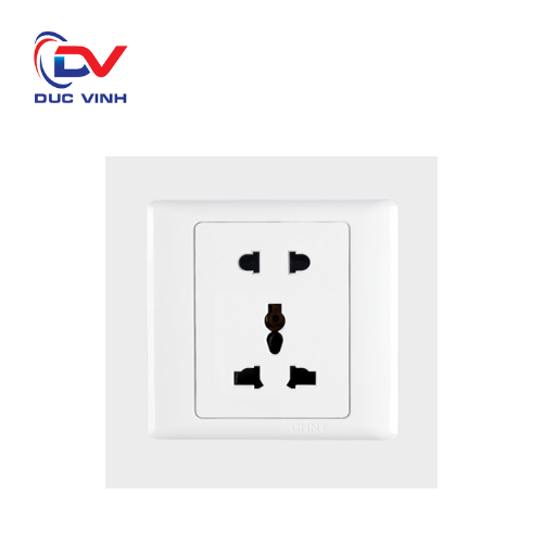 [737081] 737081 - Bộ ổ cắm đa năng 3 chấu, ổ cắm đơn 2 chấu 10A 250V màu trắng