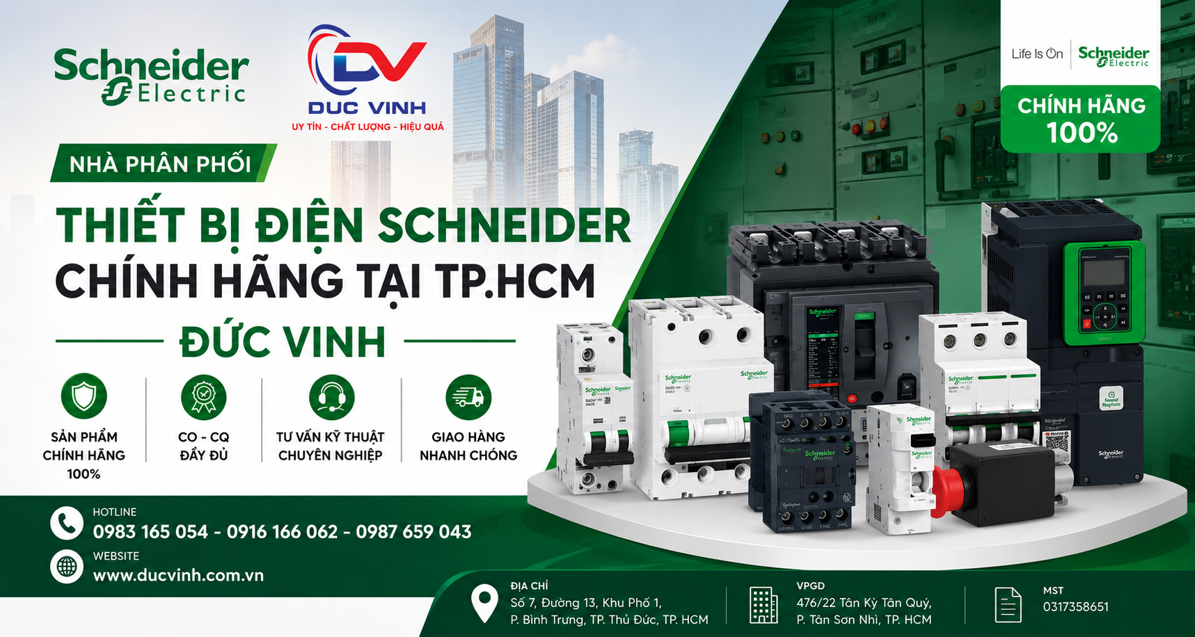 Nhà Phân Phối Thiết Bị Điện Schneider Chính Hãng Tại TP.HCM | Đức Vinh