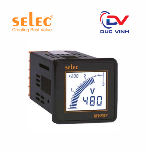Đồng hồ đo điện áp 48x48mm màn LCD SELEC MV507