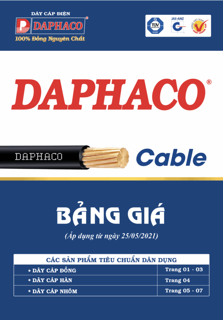 BẢNG GIÁ DÂY CÁP ĐIỆN DAPHACO T6/2026