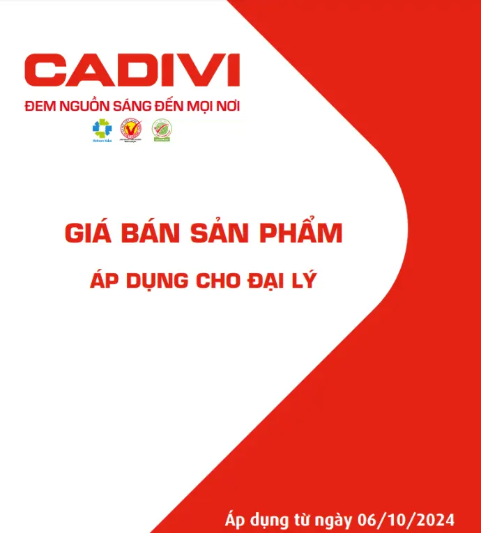 BẢNG GIÁ SẢN PHẨM CADIVI T4/2026