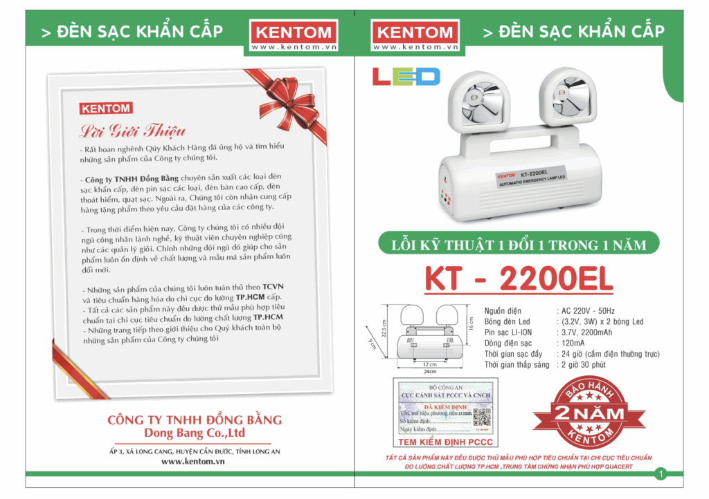 THÔNG TIN VỀ BẢNG GIÁ SẢN PHẨM HÃNG KENTOM