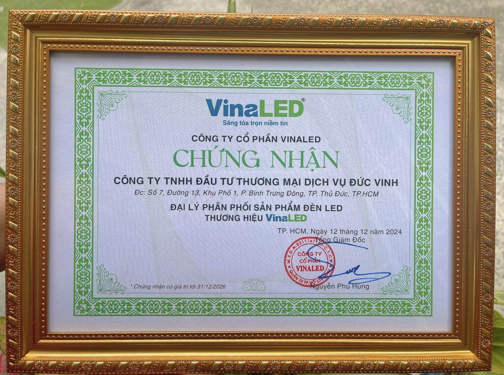 chứng nhận vinaled về điện đức vinh