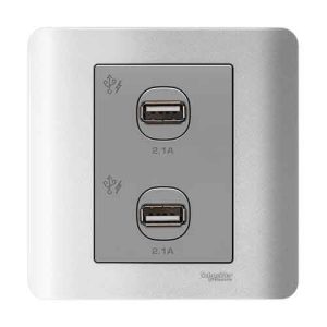 Ổ sạc USB đôi 2.1A Schneider E8432USB_SA_G19