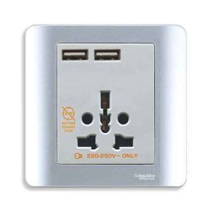 Ổ cắm đa năng và USB đôi E8442616USB_SA_G19