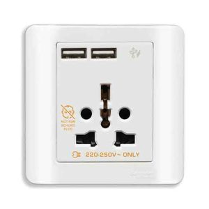 Ổ cắm đa năng và USB đôi E8442616USB_WE_G19