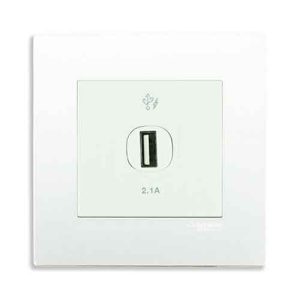 Ổ cắm sạc USB đơn 2.1A Schneider KB31USB_WE_G19