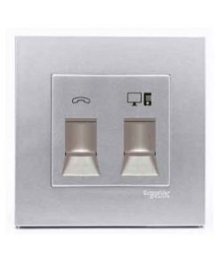 Ổ cắm mạng + điện thoại KB32TS_RJ5E_AS