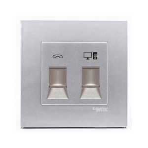 Ổ cắm mạng + điện thoại KB32TS_RJ5E_AS