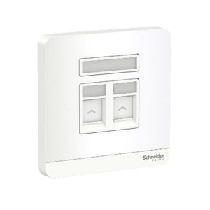 Ổ cắm điện thoại và mạng cat5e Schneider E8332TDRJS5_WE_G19