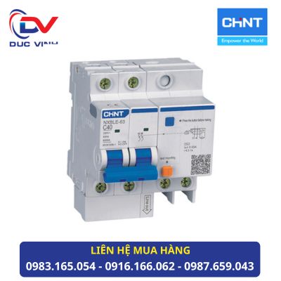 Cầu dao chống dòng rò RCBO NXBLE-63H 2P C40 300mA 10kA – CHINT – 982062