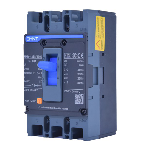 Aptomat khối Chint NXM-125H/3300 125A 50kA 3P bảo vệ quá tải ngắn mạch