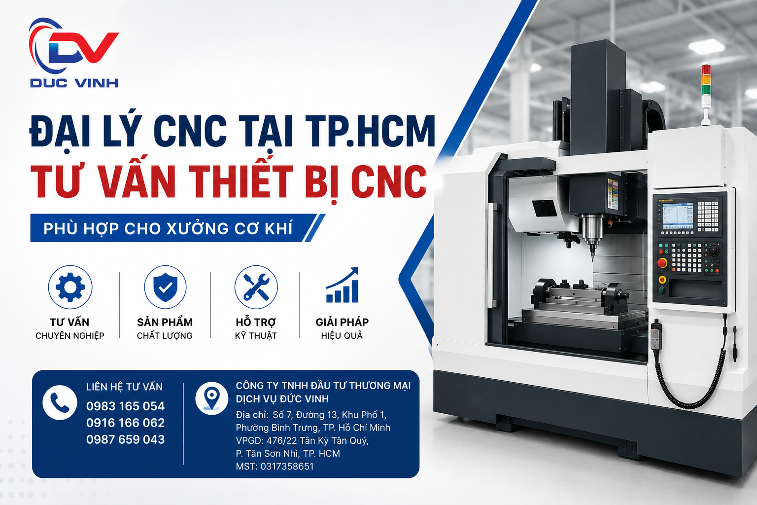 Đại Lý CNC Tại TP.HCM – Tư Vấn Thiết Bị CNC Phù Hợp Cho Xưởng Cơ Khí