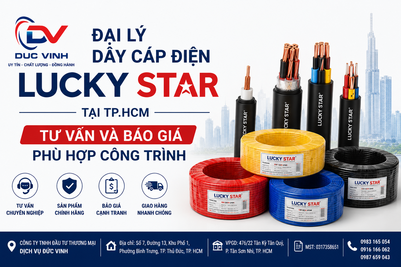 Đại Lý Dây Cáp Điện Lucky Star Tại TP.HCM – Tư Vấn Và Báo Giá Phù Hợp Công Trình