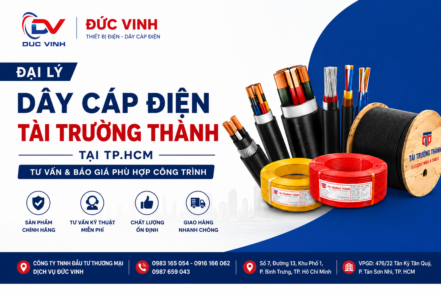 Đại Lý Dây Cáp Điện Tài Trường Thành Tại TP.HCM – Tư Vấn & Báo Giá Phù Hợp Công Trình