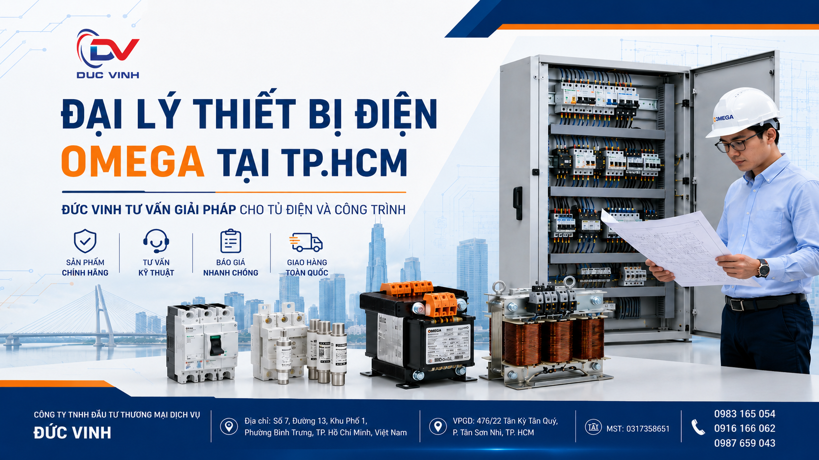 Đại Lý Thiết Bị Điện Omega Tại TP.HCM – Đức Vinh Tư Vấn Giải Pháp Cho Tủ Điện Và Công Trình
