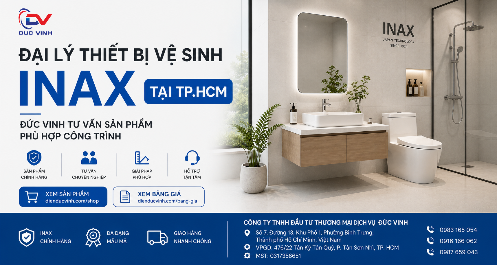 Đại Lý Thiết Bị Vệ Sinh INAX Tại TP.HCM – Đức Vinh Tư Vấn Sản Phẩm Phù Hợp Công Trình