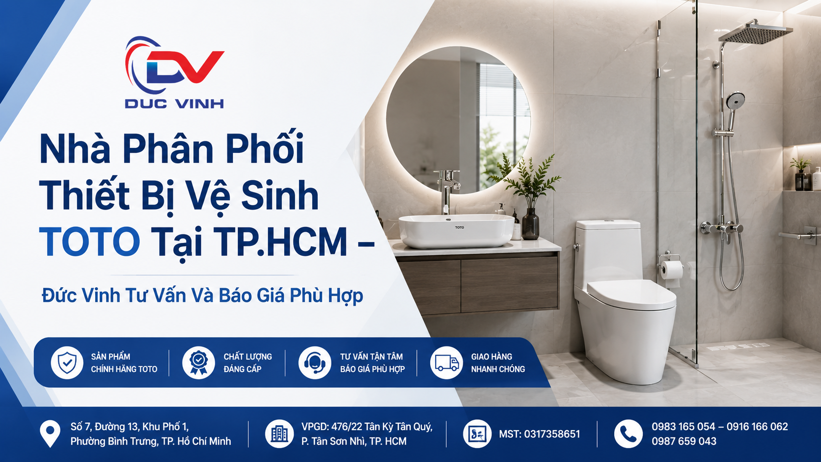 Nhà Phân Phối Thiết Bị Vệ Sinh TOTO Tại TP.HCM – Đức Vinh Tư Vấn Và Báo Giá Phù Hợp