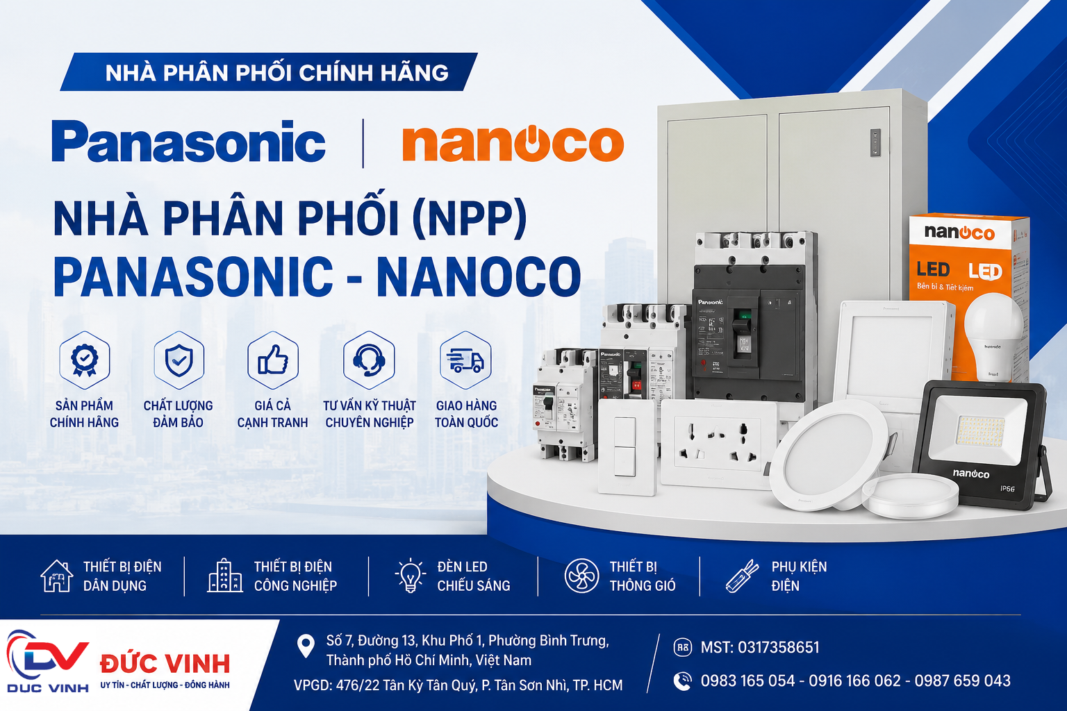 Nhà Phân Phối (NPP) Panasonic – Nanoco Chính Hãng Uy Tín Tại TP.HCM