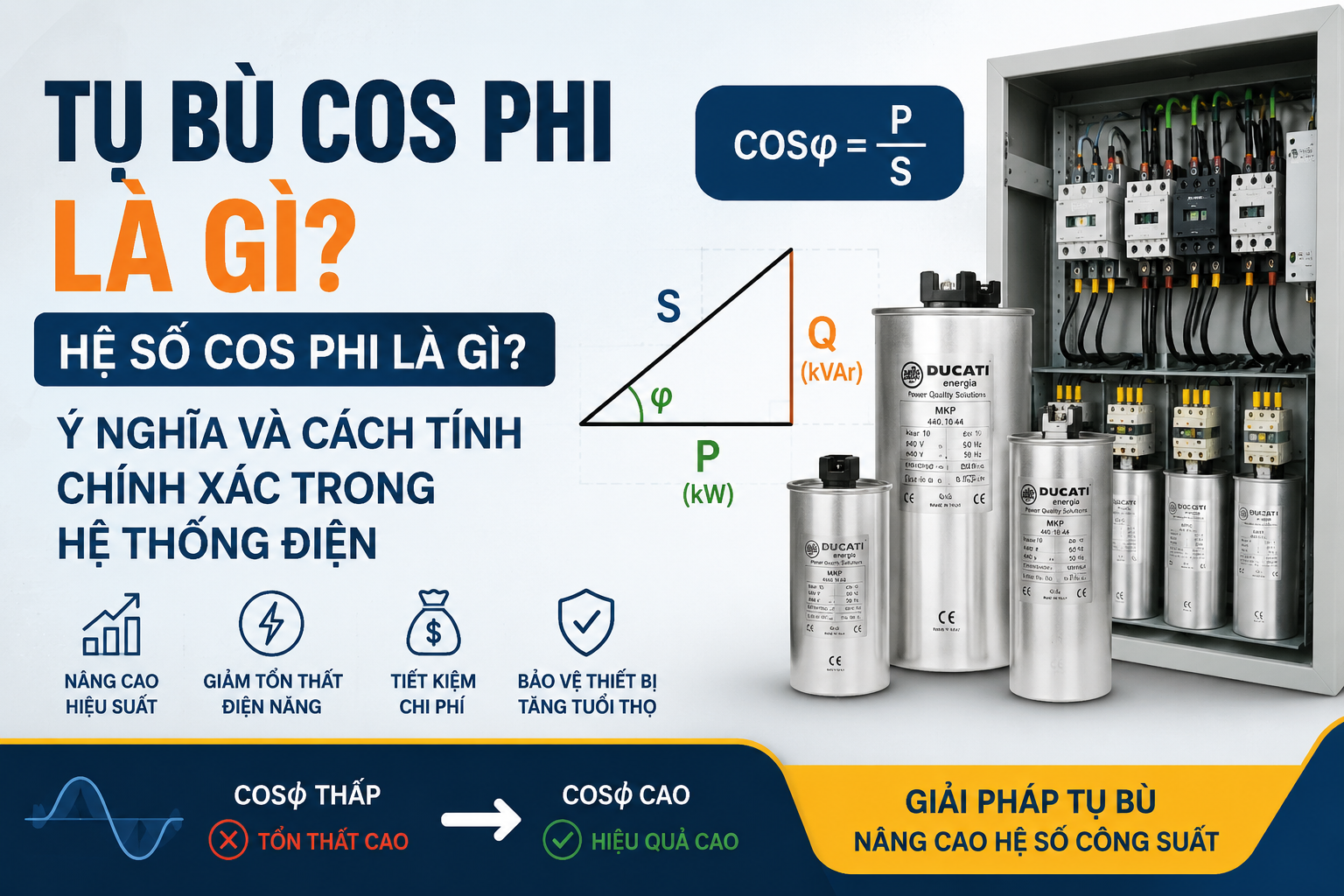 Tụ Bù Cos Phi Là Gì? Hệ Số Cos Phi Là Gì? Ý Nghĩa Và Cách Tính Chính Xác Trong Hệ Thống Điện