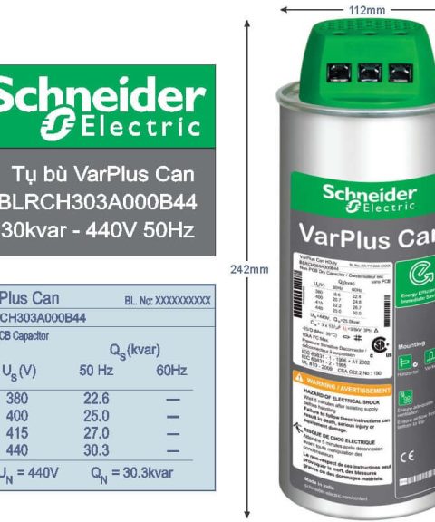 Tụ bù Schneider VarPlus Can BLRCH303A000B44 30.3kVar 440V