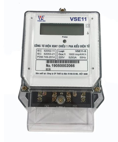 Công tơ điện tử 1 pha 1 giá Vinasino VSE11S 5(80)A 220V