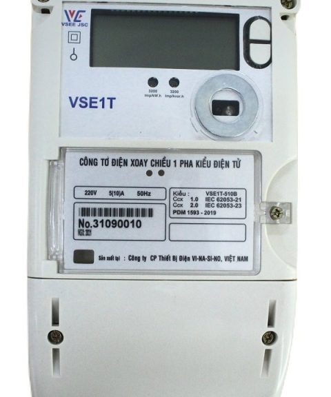 Công tơ điện tử 1 pha nhiều biểu giá Vinasino VSE1T-510B 5(10)A 220V