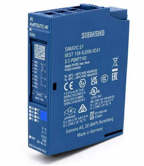 Mô đun ngõ vào analog Siemens SIMATIC ET 200SP AI 4xRTD/TC High Feature 6ES7134-6JD00-0CA1 chính hãng