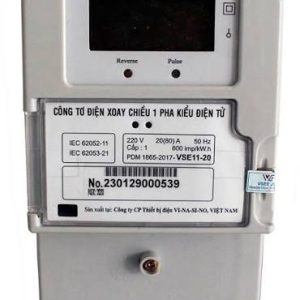 Công tơ điện tử 1 pha 1 giá Vinasino VSE11-20 20(80)A 220V