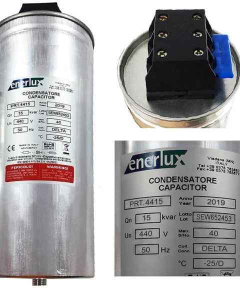 Tụ bù 3pha, dung lượng 15kVAR, điện áp định mức 440V