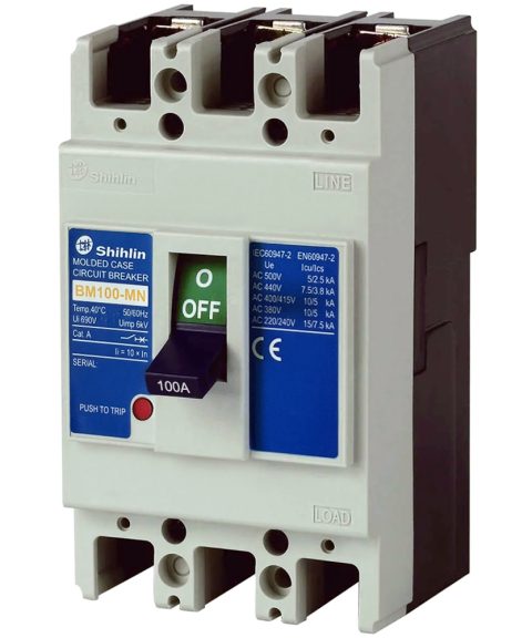 MCCB BM100-MN 3P 100A 10kA Shihlin