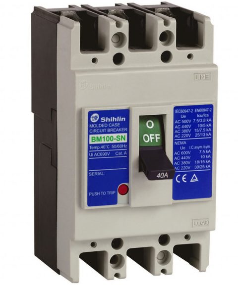 MCCB BM100-SN 3P 40A 15kA Shihlin