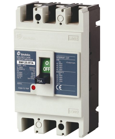 MCCB BM125-RTA 3P 70A 70kA Shihlin