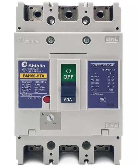 MCCB BM160-HTA 3P 50A 50kA Shihlin