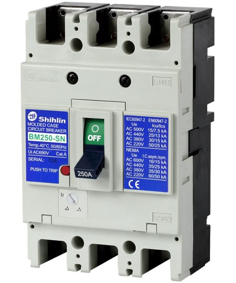 MCCB BM250-SN 3P 250A 30kA Shihlin