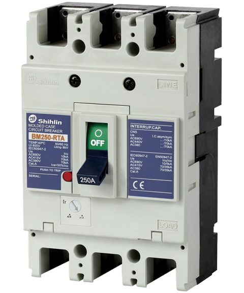 MCCB BM250-RTA 3P 250A 70kA Shihlin