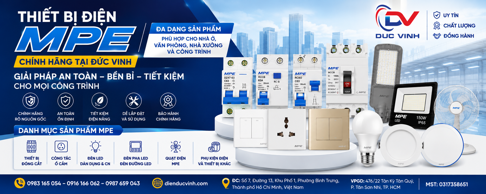 Thiết Bị Điện MPE Chính Hãng Tại Đức Vinh – Giải Pháp An Toàn, Bền Bỉ Cho Mọi Công Trình