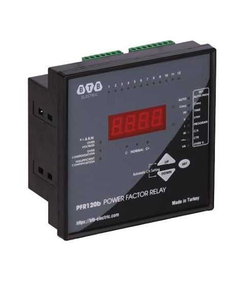 Bộ điều khiển tụ bù 12 cấp PFR-120b (415V, 50Hz, kích thước 144x144mm)