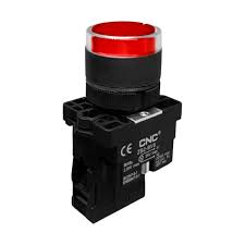 NÚT NHẤN CÓ ĐÈN - 400V KHOÉT LỖ PHI 25 MÀU ĐỎ - 1NC