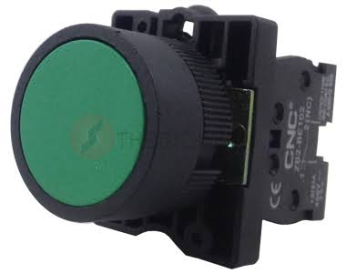 NÚT NHẤN KHÔNG ĐÈN 400V - KHOÉT LỖ PHI 25 MÀU XANH - 1NO