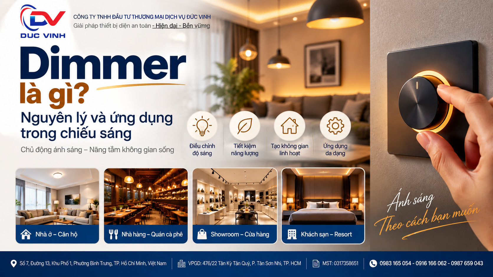 Dimmer là gì? Nguyên lý và ứng dụng trong chiếu sáng