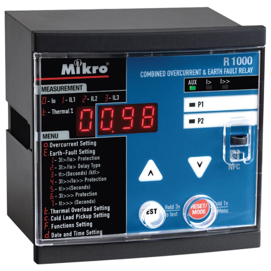 Rơ le bảo vệ quá dòng và chạm đất Mikro R1000-230A chính hãng