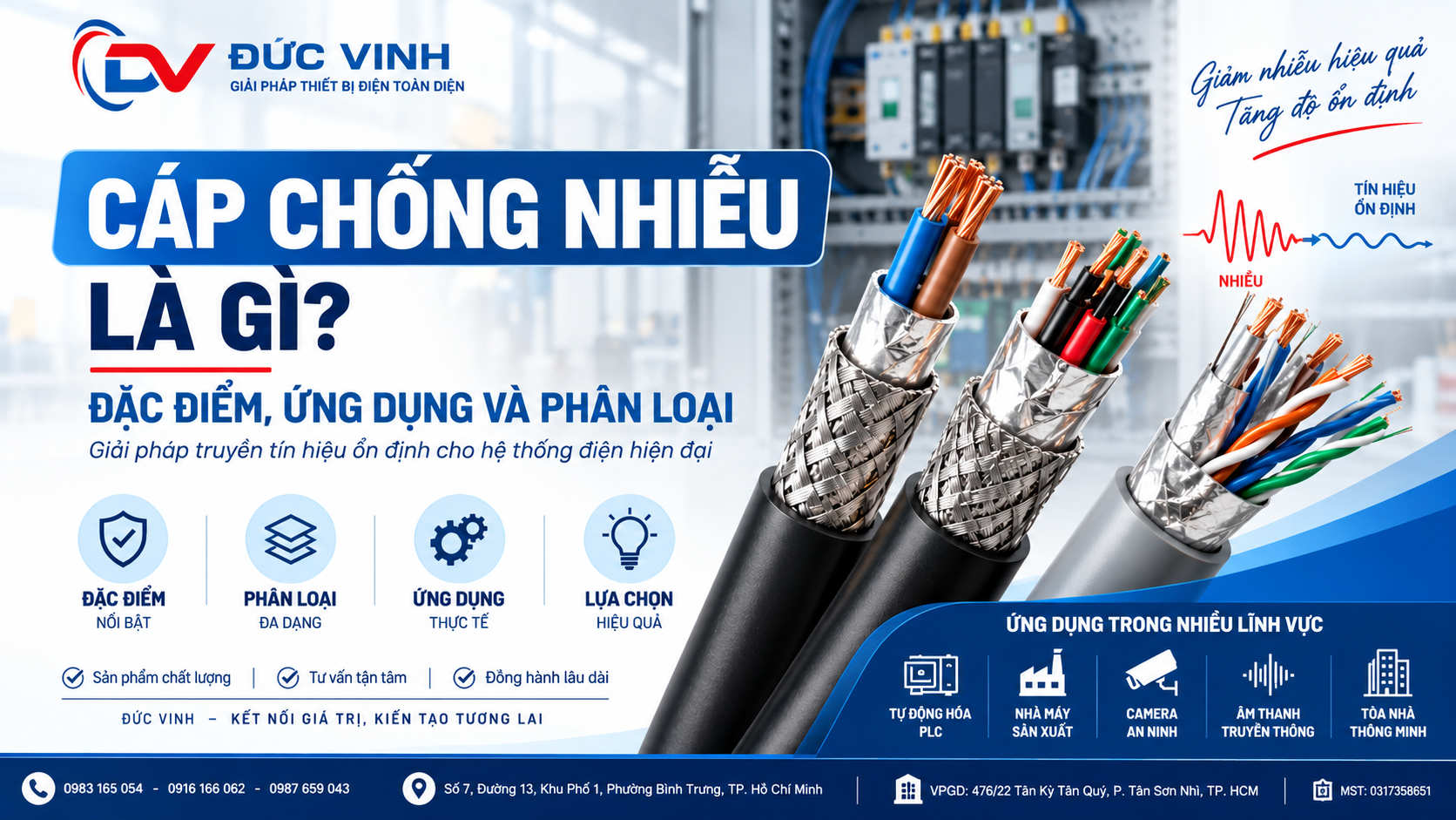 Cáp chống nhiễu là gì? Đặc điểm, ứng dụng và phân loại