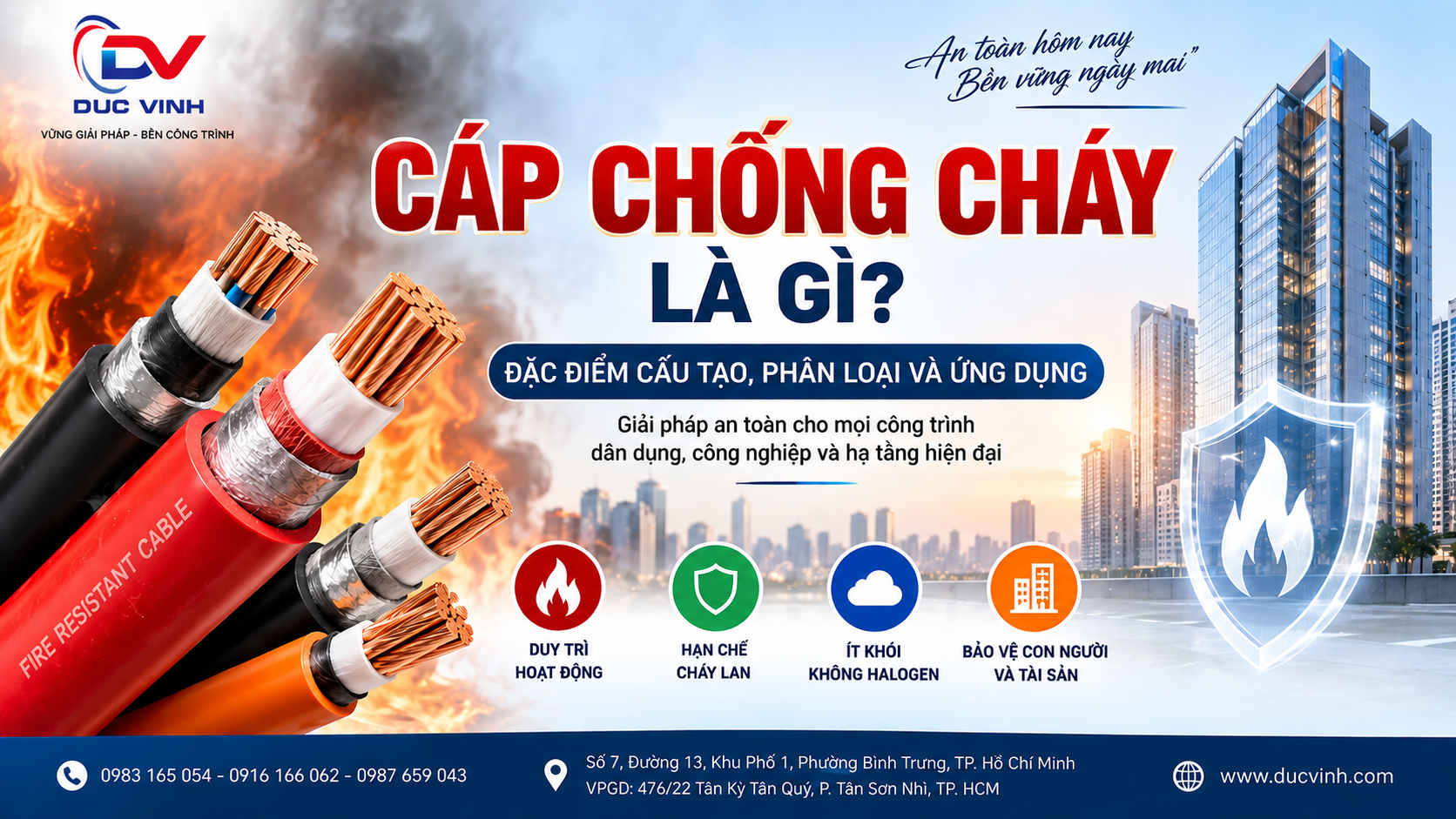 Cáp chống cháy là gì? Đặc điểm cấu tạo, phân loại và ứng dụng