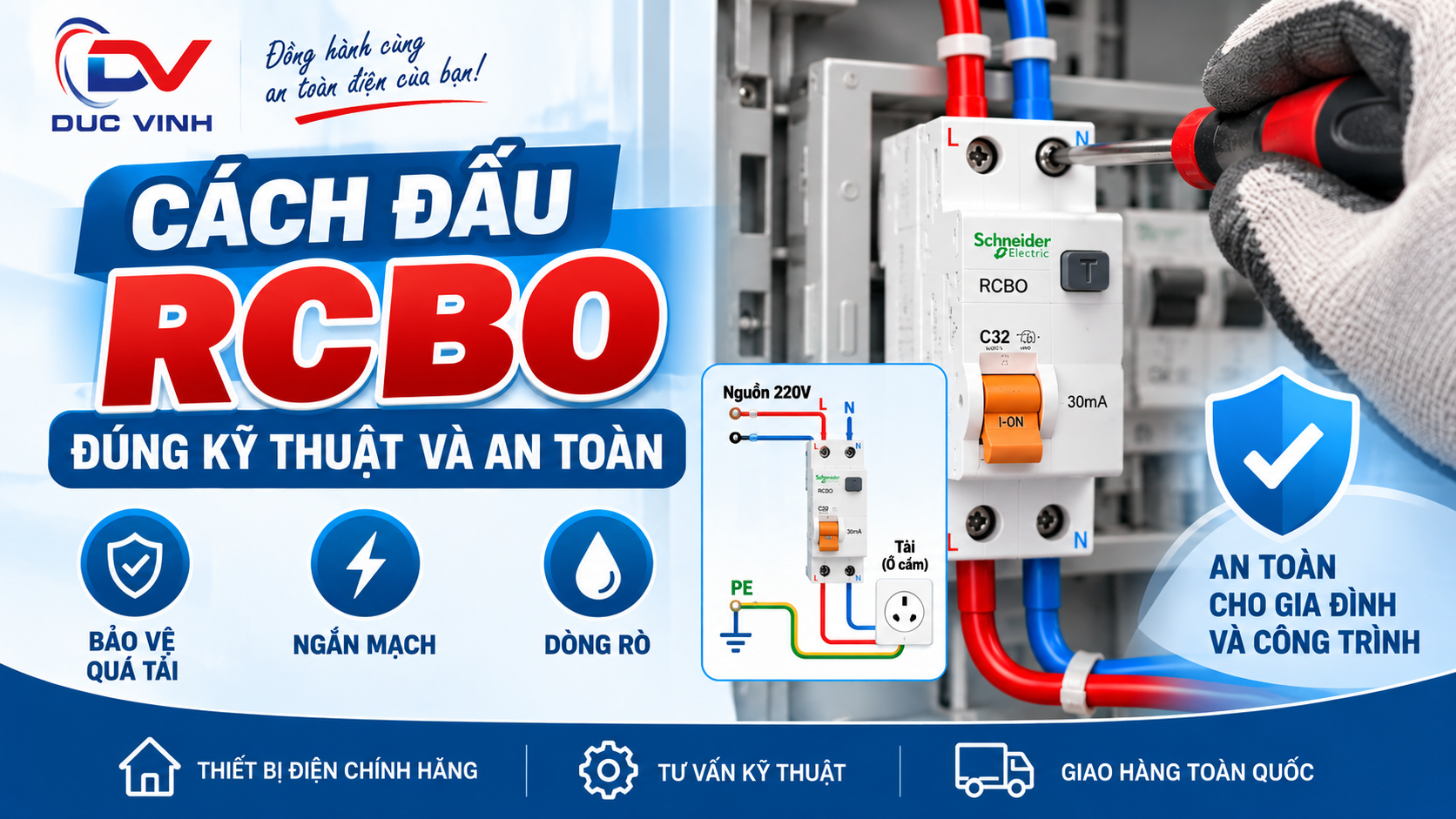 Cách đấu RCBO đúng kỹ thuật và an toàn
